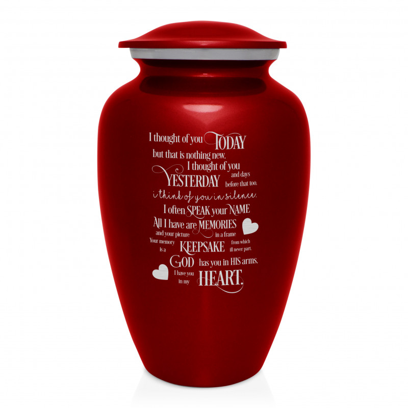 I Thought Of You Today Cremation Urn - Ruby Red