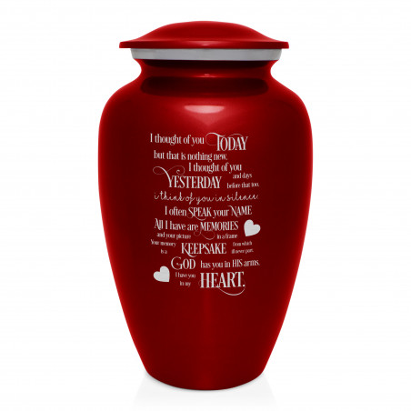 I Thought Of You Today Cremation Urn - Ruby Red