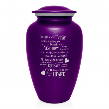 I Thought Of You Today Cremation Urn - Purple Luster