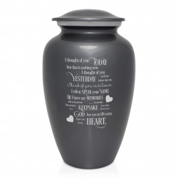 I Thought Of You Today Cremation Urn - Gunmetal Gray