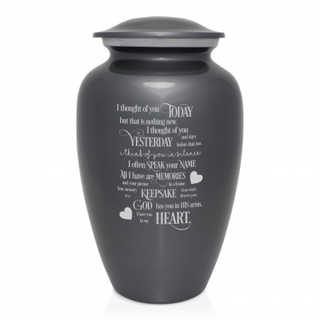I Thought Of You Today Cremation Urn - Gunmetal Gray