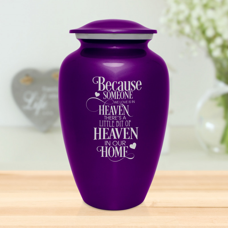 Heaven In Our Home Cremation Urn - Purple Luster