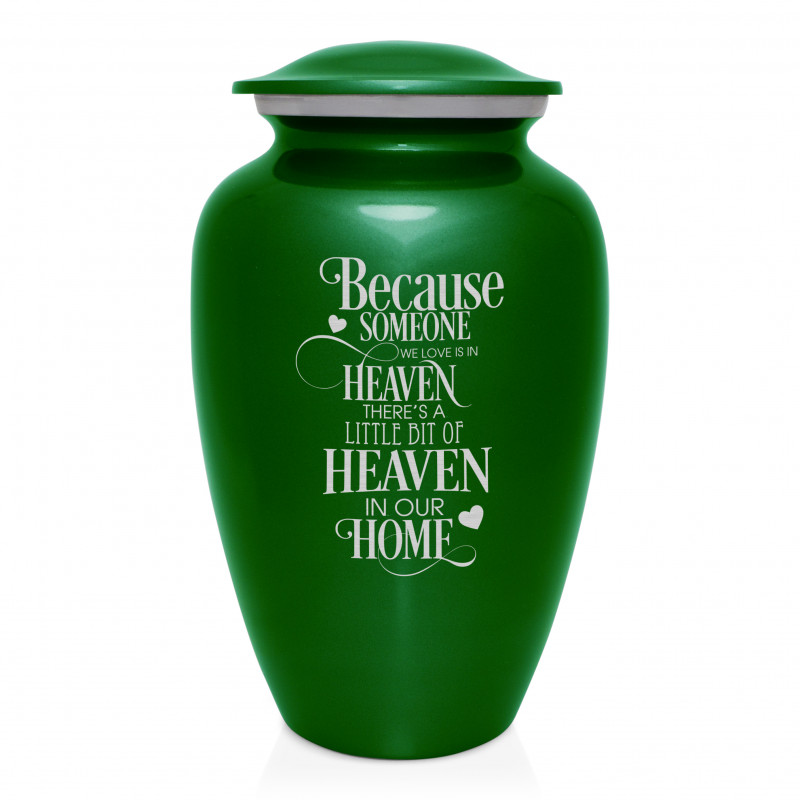 Heaven In Our Home Cremation Urn - Shamrock Green