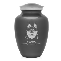 Large Husky Dog Cremation Urn - Gunmetal Gray