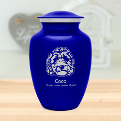 Large Labradoodle Dog Cremation Urn - Midnight Blue