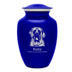 Large English Mastiff Dog Cremation Urn - Midnight Blue