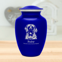 Large English Mastiff Dog Cremation Urn - Midnight Blue