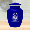 Small Husky Dog Cremation Urn - Midnight Blue