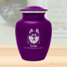 Small Husky Dog Cremation Urn - Purple Luster