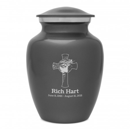 Jesus Crucifix Sharing Urn - Gunmetal Gray
