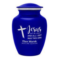 Jesus Took The Wheel Sharing Urn - Midnight Blue