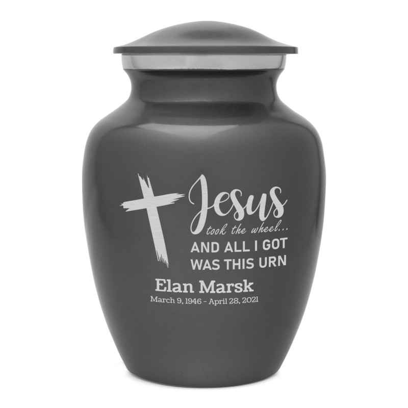 Jesus Took The Wheel Sharing Urn - Gunmetal Gray