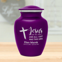 Jesus Took The Wheel Sharing Urn - Purple Luster