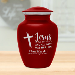 Jesus Took The Wheel Sharing Urn - Ruby Red