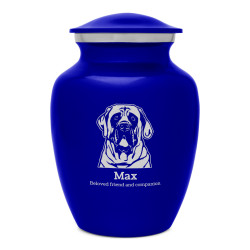 Small English Mastiff Dog Cremation Urn - Midnight Blue