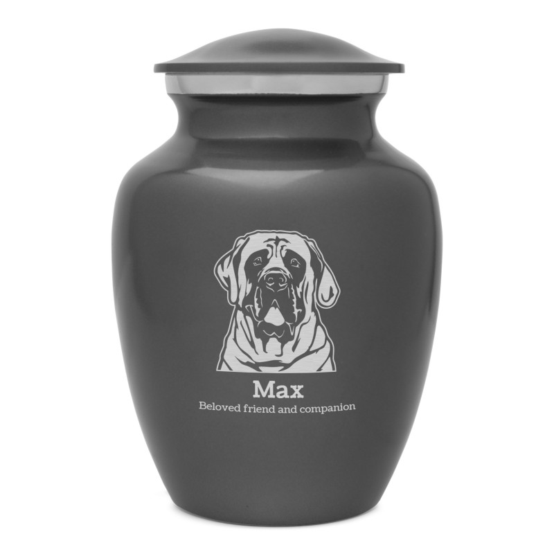 Small English Mastiff Dog Cremation Urn - Gunmetal Gray