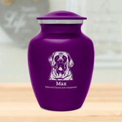 Small English Mastiff Dog Cremation Urn - Purple Luster