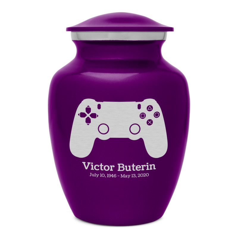 Gaming Controller Sharing Urn - Purple Luster