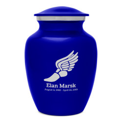 Winged Foot Running Sharing Urn - Midnight Blue