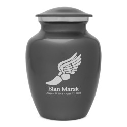 Winged Foot Running Sharing Urn - Gunmetal Gray
