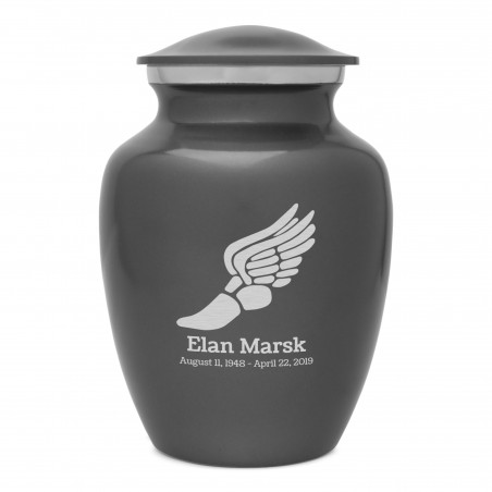 Winged Foot Running Sharing Urn - Gunmetal Gray