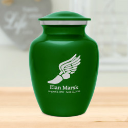 Winged Foot Running Sharing Urn - Shamrock Green