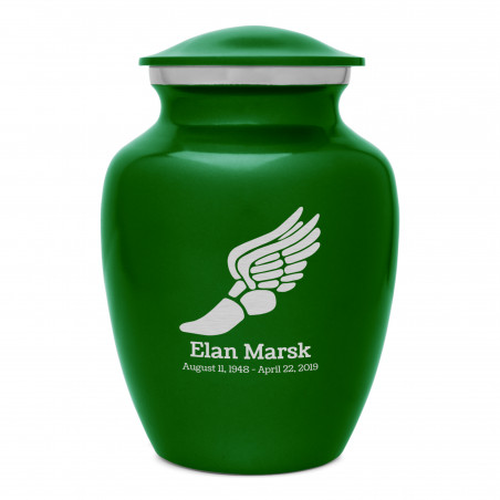Winged Foot Running Sharing Urn - Shamrock Green