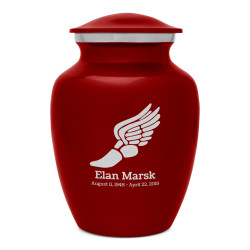 Winged Foot Running Sharing Urn - Ruby Red