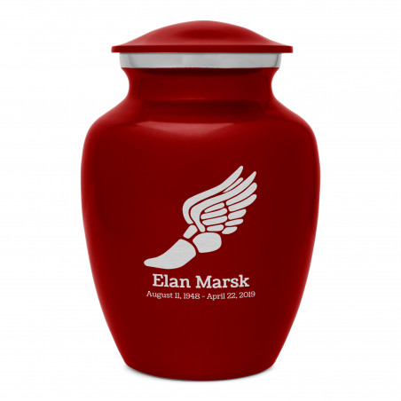 Winged Foot Running Sharing Urn - Ruby Red