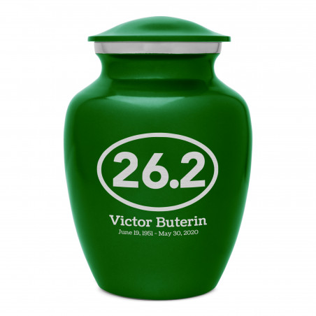 Marathon 26.2 Running Sharing Urn - Shamrock Green