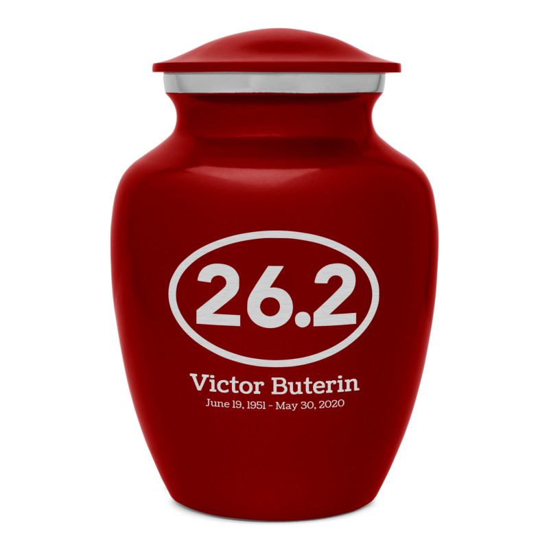 Marathon 26.2 Running Sharing Urn - Ruby Red