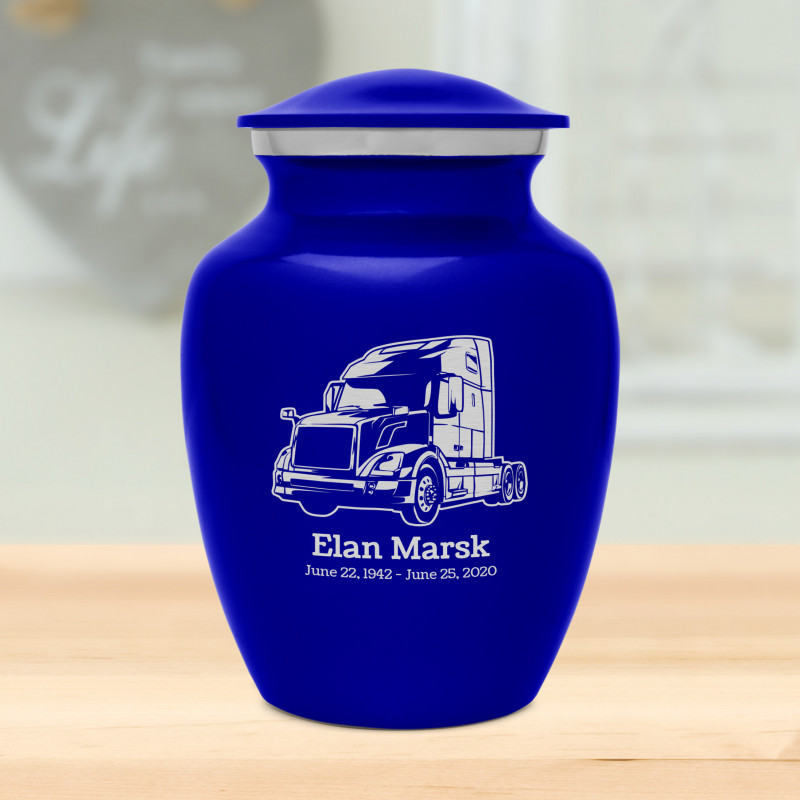 Semi Truck II Sharing Urn - Midnight Blue