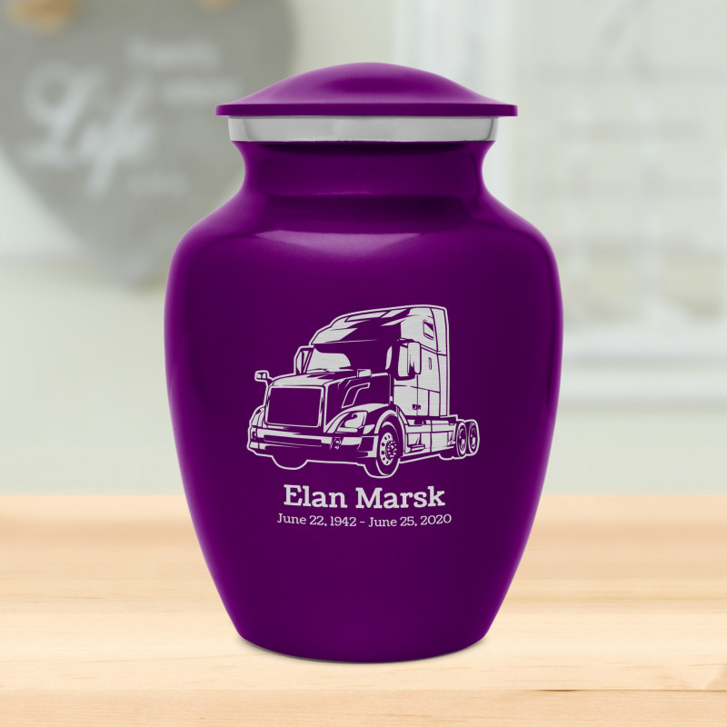 Semi Truck II Sharing Urn - Purple Luster