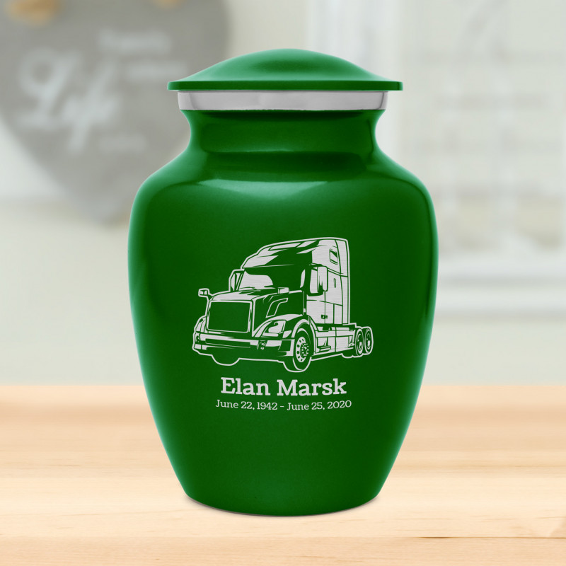 Semi Truck II Sharing Urn - Shamrock Green