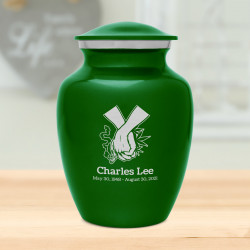 Marijuana Holding Hands Sharing Urn - Shamrock Green