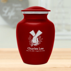 Marijuana Holding Hands Sharing Urn - Ruby Red