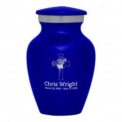 Jesus Crucifix Keepsake Urn - Midnight Blue