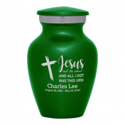 Jesus Took The Wheel Keepsake Urn - Shamrock Green