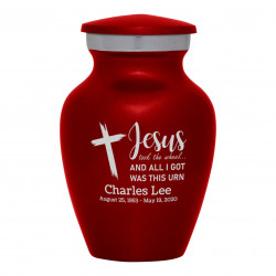 Jesus Took The Wheel Keepsake Urn - Ruby Red