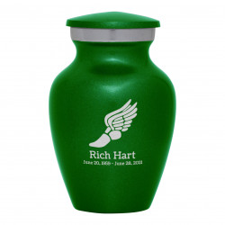 Winged Foot Running Keepsake Urn - Shamrock Green