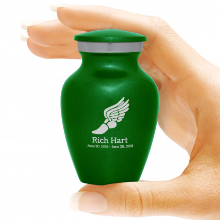 Winged Foot Running Keepsake Urn - Shamrock Green
