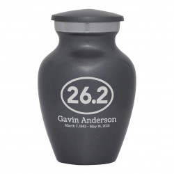 Marathon 26.2 Running Keepsake Urn - Gunmetal Gray