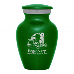 Semi Truck II Keepsake Urn - Shamrock Green