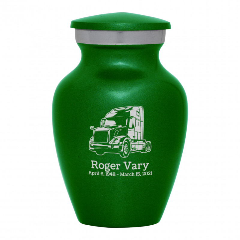 Semi Truck II Keepsake Urn - Shamrock Green