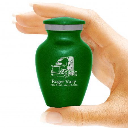 Semi Truck II Keepsake Urn - Shamrock Green