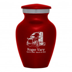 Semi Truck II Keepsake Urn - Ruby Red