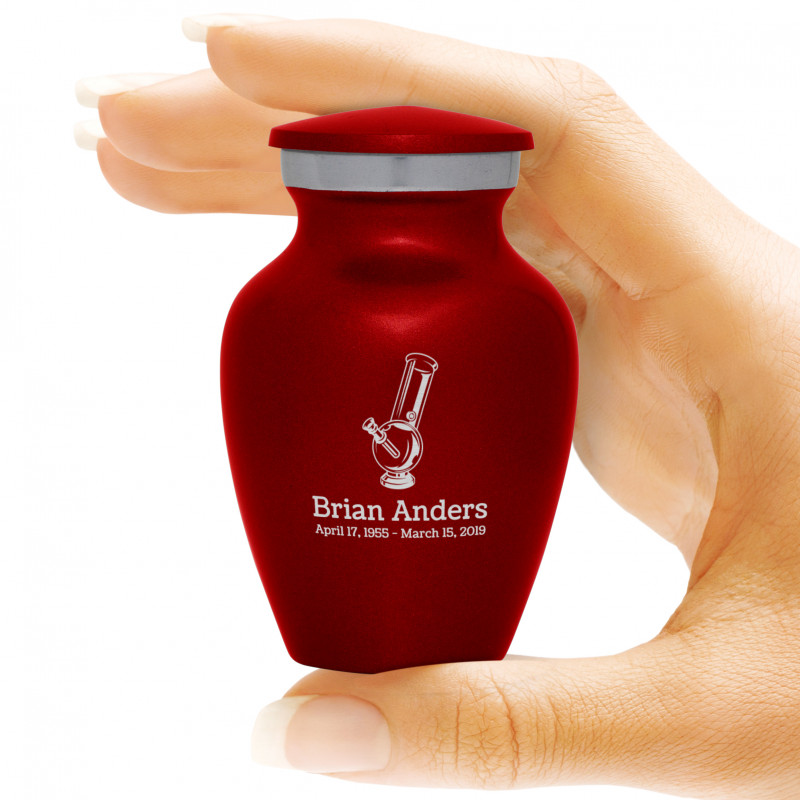Marijuana Bong Keepsake Urn - Ruby Red
