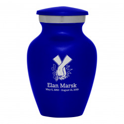 Marijuana Holding Hands Keepsake Urn - Midnight Blue