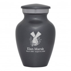 Marijuana Holding Hands Keepsake Urn - Gunmetal Gray