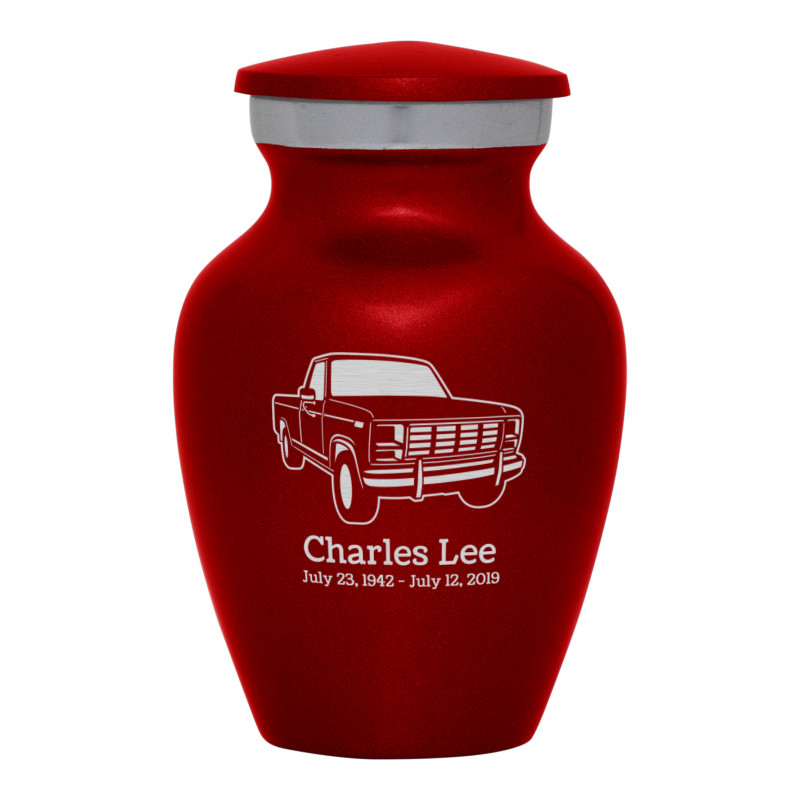 Truck IV Keepsake Urn - Ruby Red